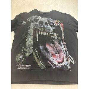 Hustle‎ Gang Black Graphic Print Crewneck Sweatshirt Mens Large L Pullover